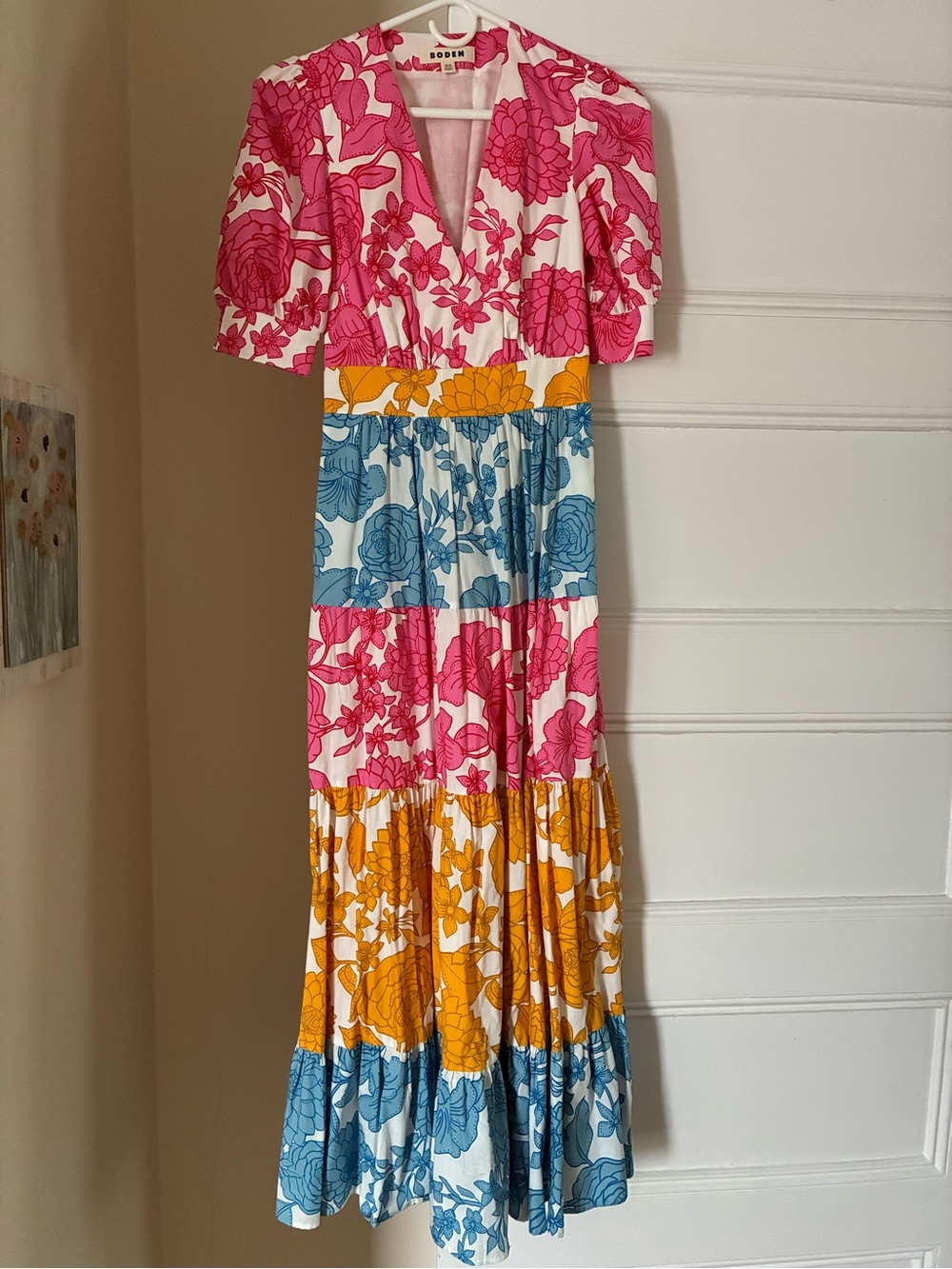 Boden Bella Puff Sleeve Dress in Cascade Blossom - Picture 3 of 7